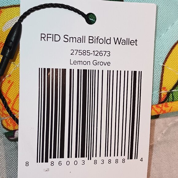 NEW Vera Bradley RFID Small Bifold Wallet Lemon Grove - Picture 9 of 10